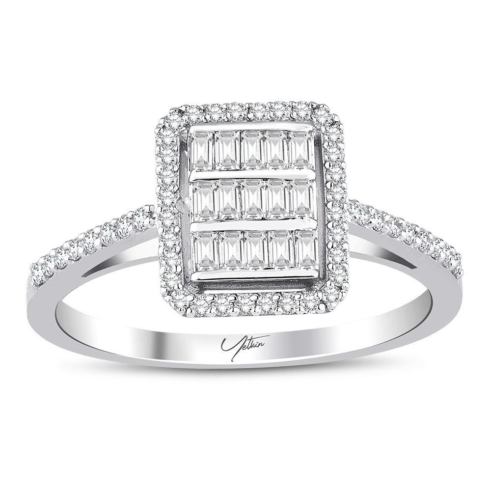 Baget Yüzükler 0.40 Karat Baget Pırlanta Yüzük (14 ayar 2.7Gr altin)