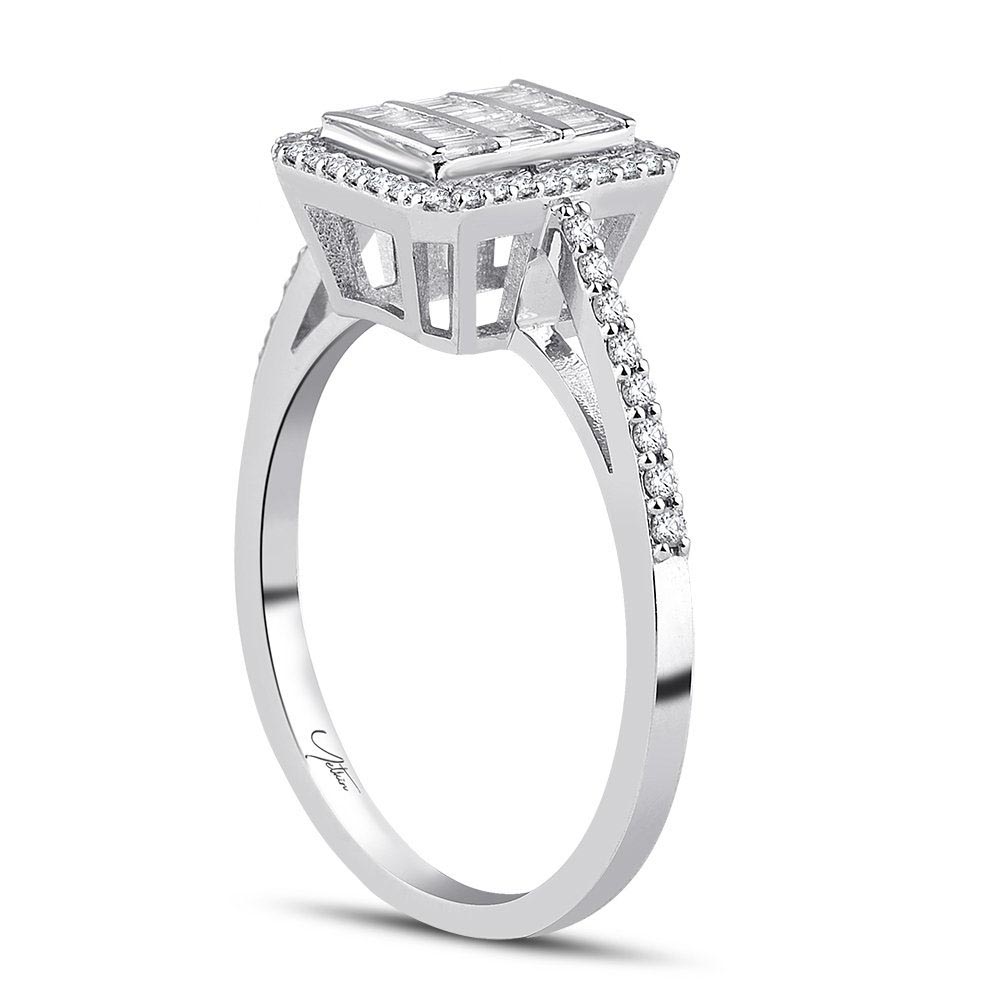 Baget Yüzükler 0.40 Karat Baget Pırlanta Yüzük (14 ayar 2.7Gr altin)