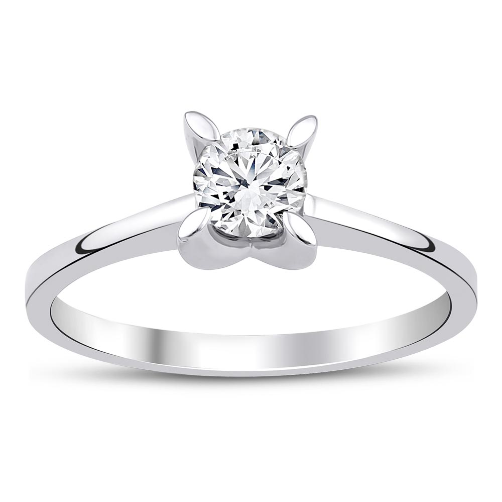 Tektaş Yüzükler 0.40 Karat F SI HRD Sertifikalı Tektaş Yüzük (14 ayar 2Gr altin)