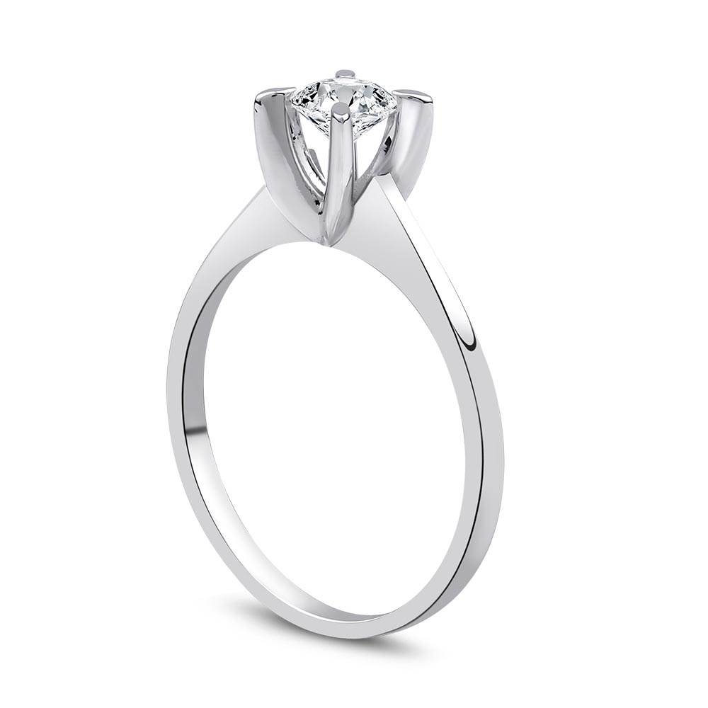 Tektaş Yüzükler 0.40 Karat F SI HRD Sertifikalı Tektaş Yüzük (14 ayar 2Gr altin)