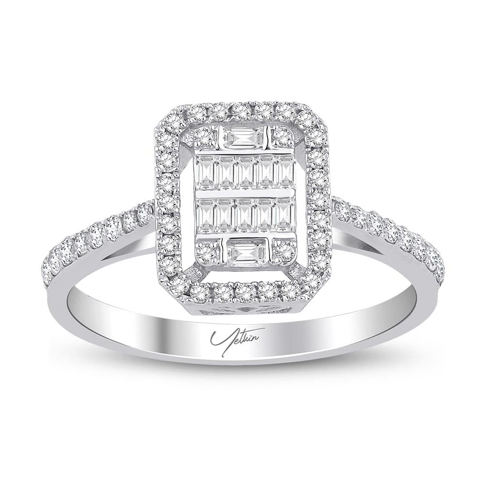 0.45 Karat Baget Pırlanta Yüzük (14 ayar 2.44Gr altin)