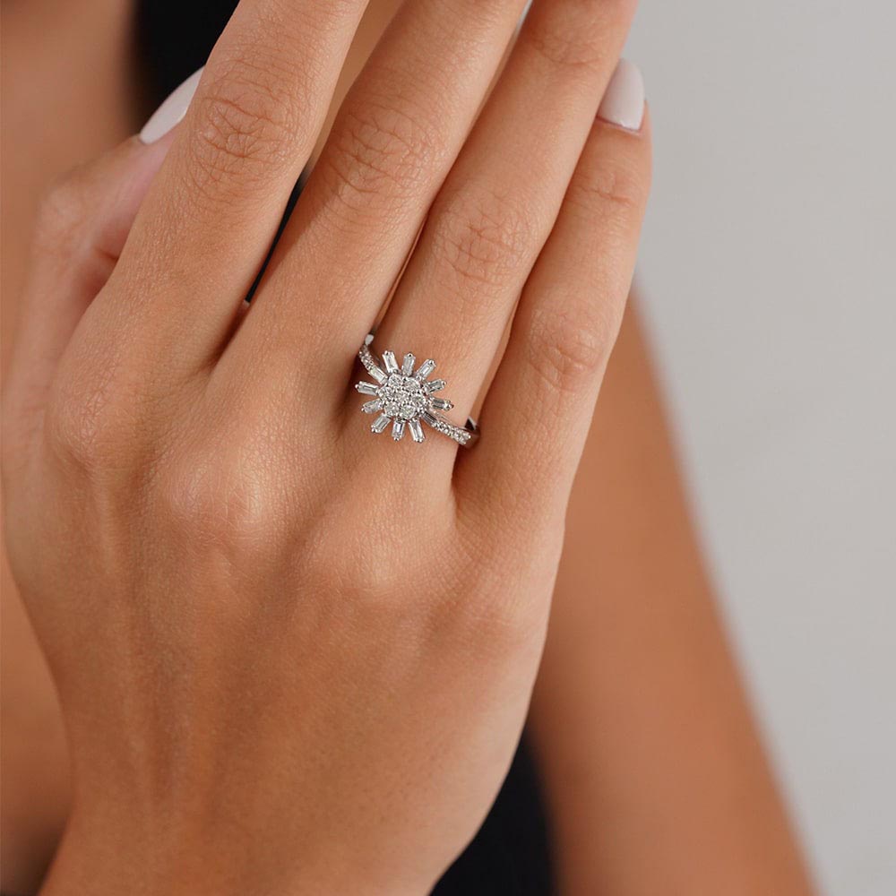 0.50 Karat Baget Pırlanta Yüzük (14 ayar 3.5Gr altin)