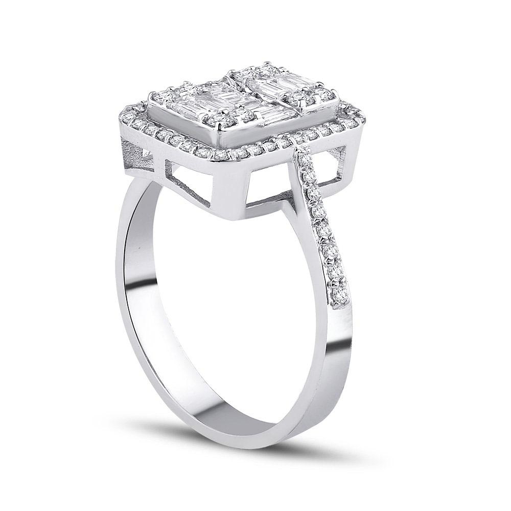 0.75 Karat Baget Pırlanta Yüzük (14 ayar 3.4Gr altin)