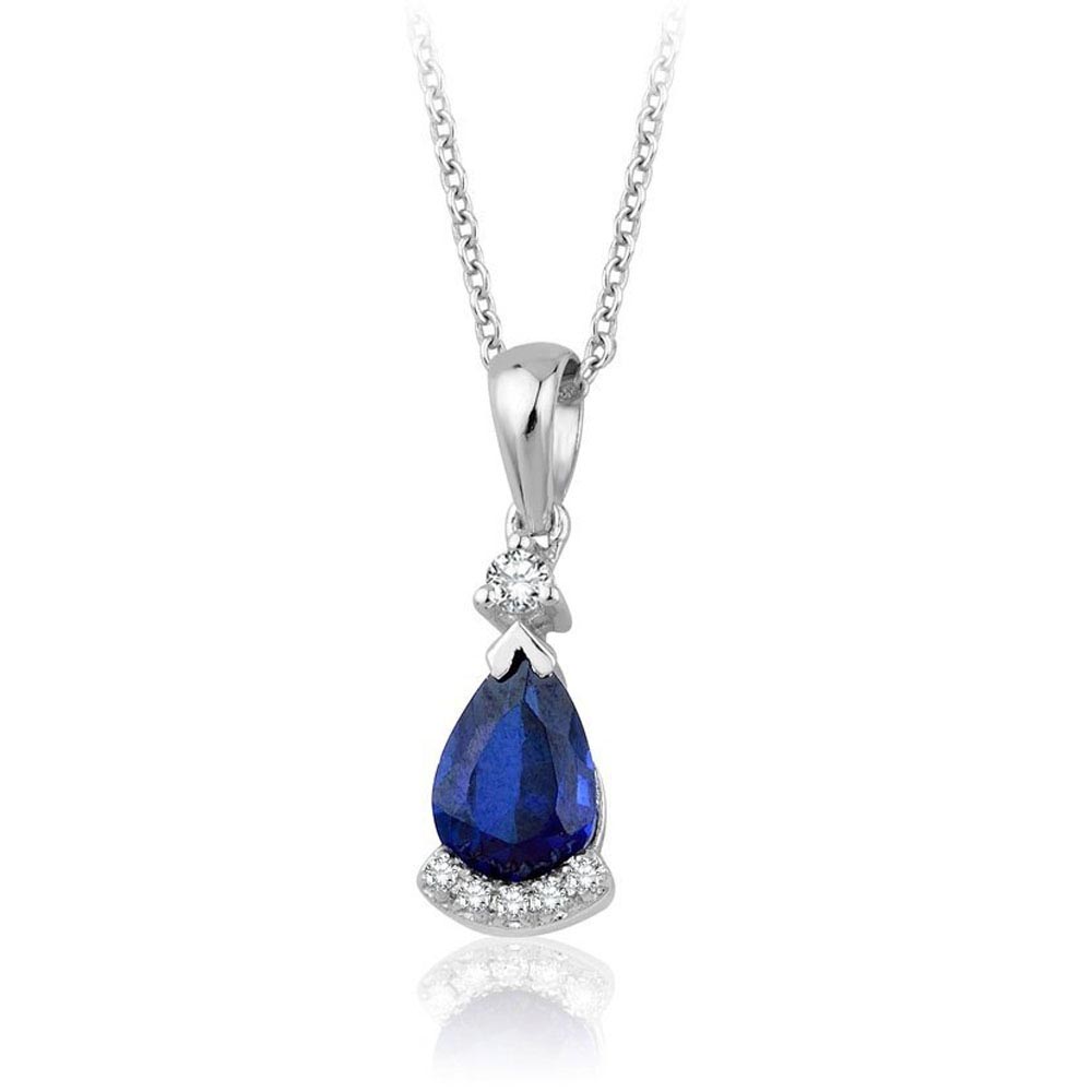 0.95 Karat Safir Pırlanta Kolye