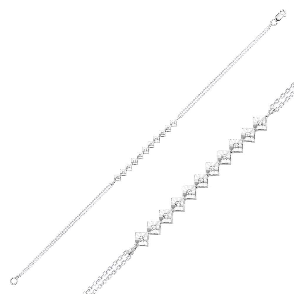 0.10 Karat SuYolu Pırlanta Bileklik (14 ayar 2.45Gr )