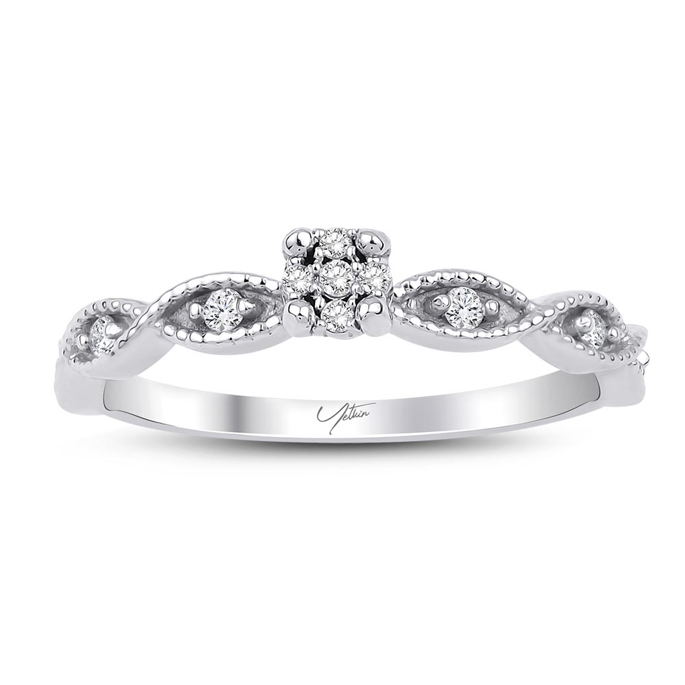 0.12 Karat Pırlanta Fantezi Yüzük  (14 ayar 1.9Gr altin)