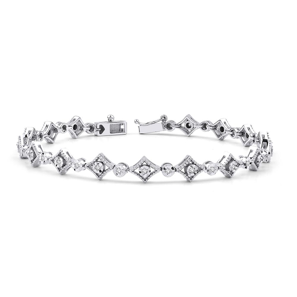 Fantezi Bileklikler 0.25 Karat Pırlanta Fantezi Bileklik (8 ayar 9.02Gr altin)