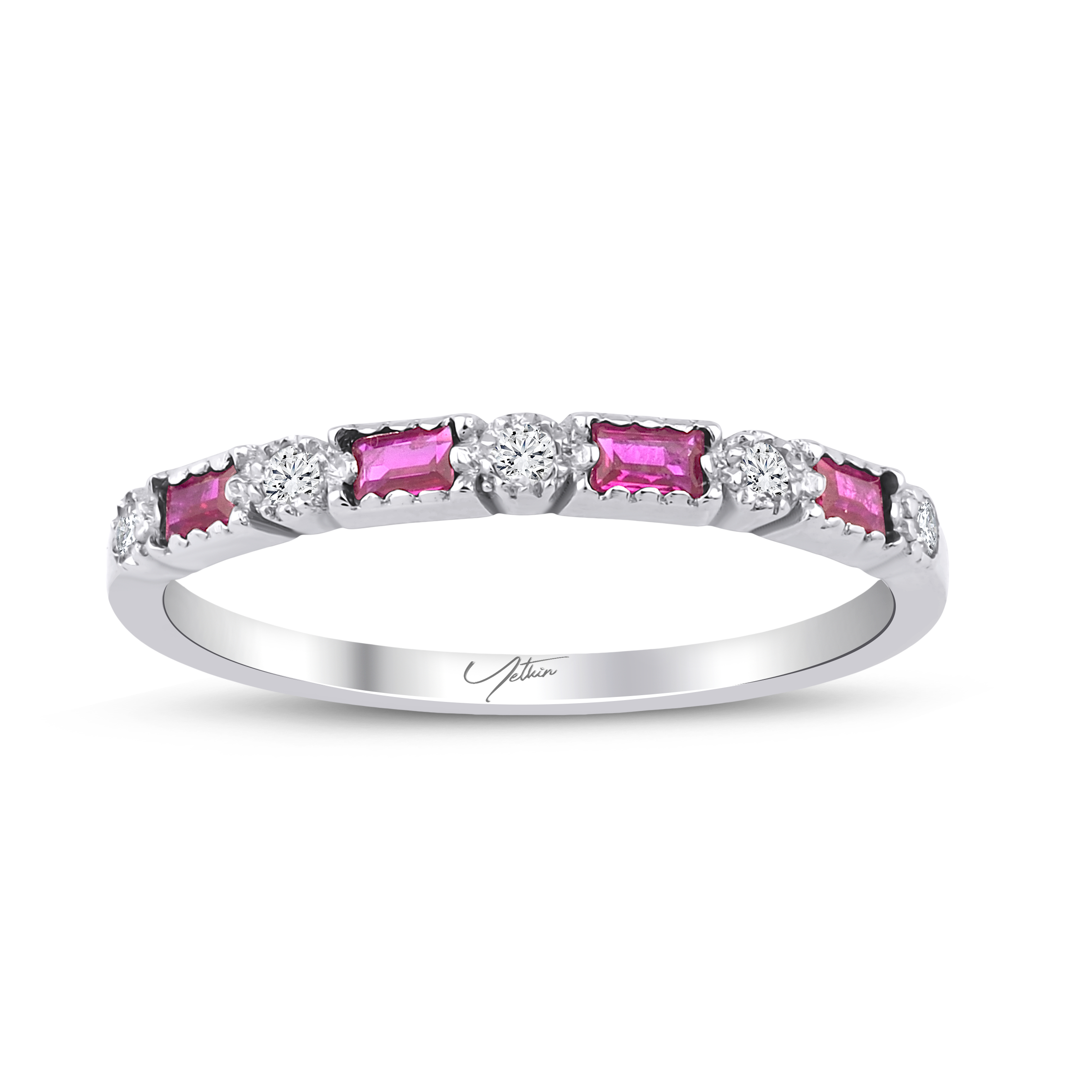 Yakut Yüzükler 0.30 Karat Yakut Yarımtur Pırlanta Yüzük (14 ayar 2.11Gr 0)