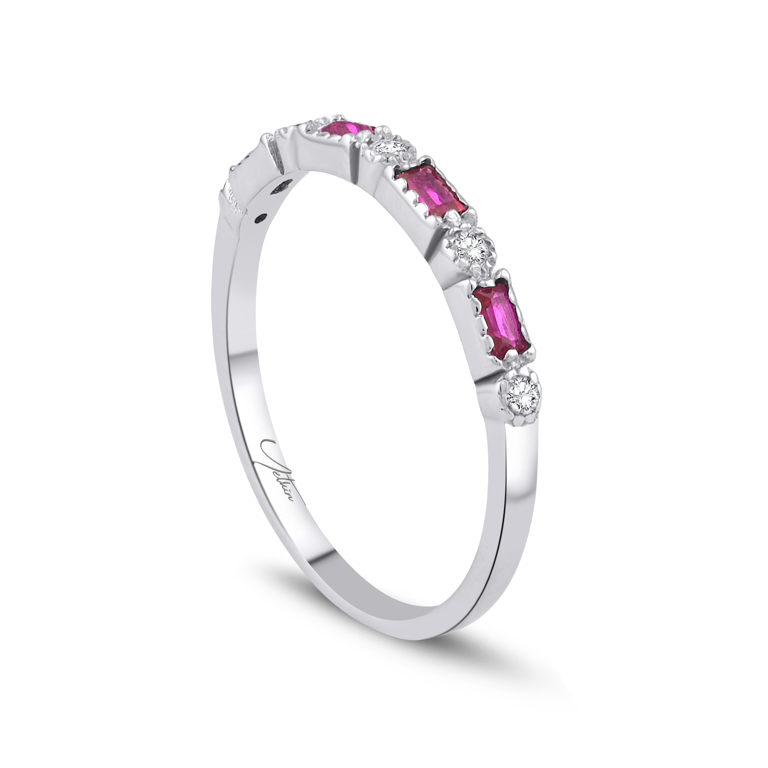 Yakut Yüzükler 0.30 Karat Yakut Yarımtur Pırlanta Yüzük (14 ayar 2.11Gr 0)