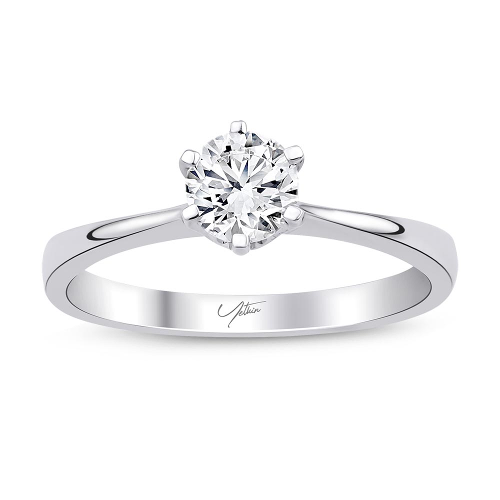 Tektaş Yüzükler 0.40 Karat D SI HRD Sertifikalı Pırlanta Tektaş Yüzük (14 ayar 2.1Gr 0)