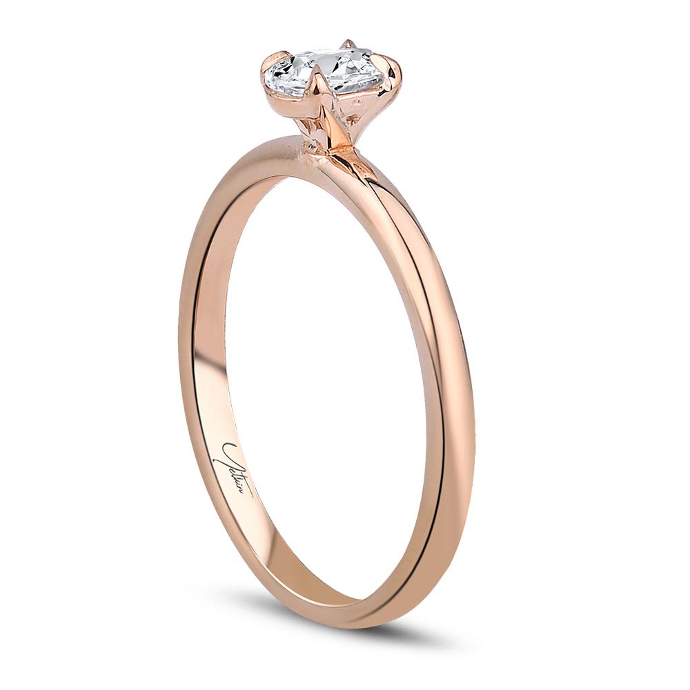 Tektaş Yüzükler 0.40 Karat F SI HRD Sertifikalı Oval Kesim Pırlanta Tektaş Yüzük (14 ayar 1.7Gr 0)