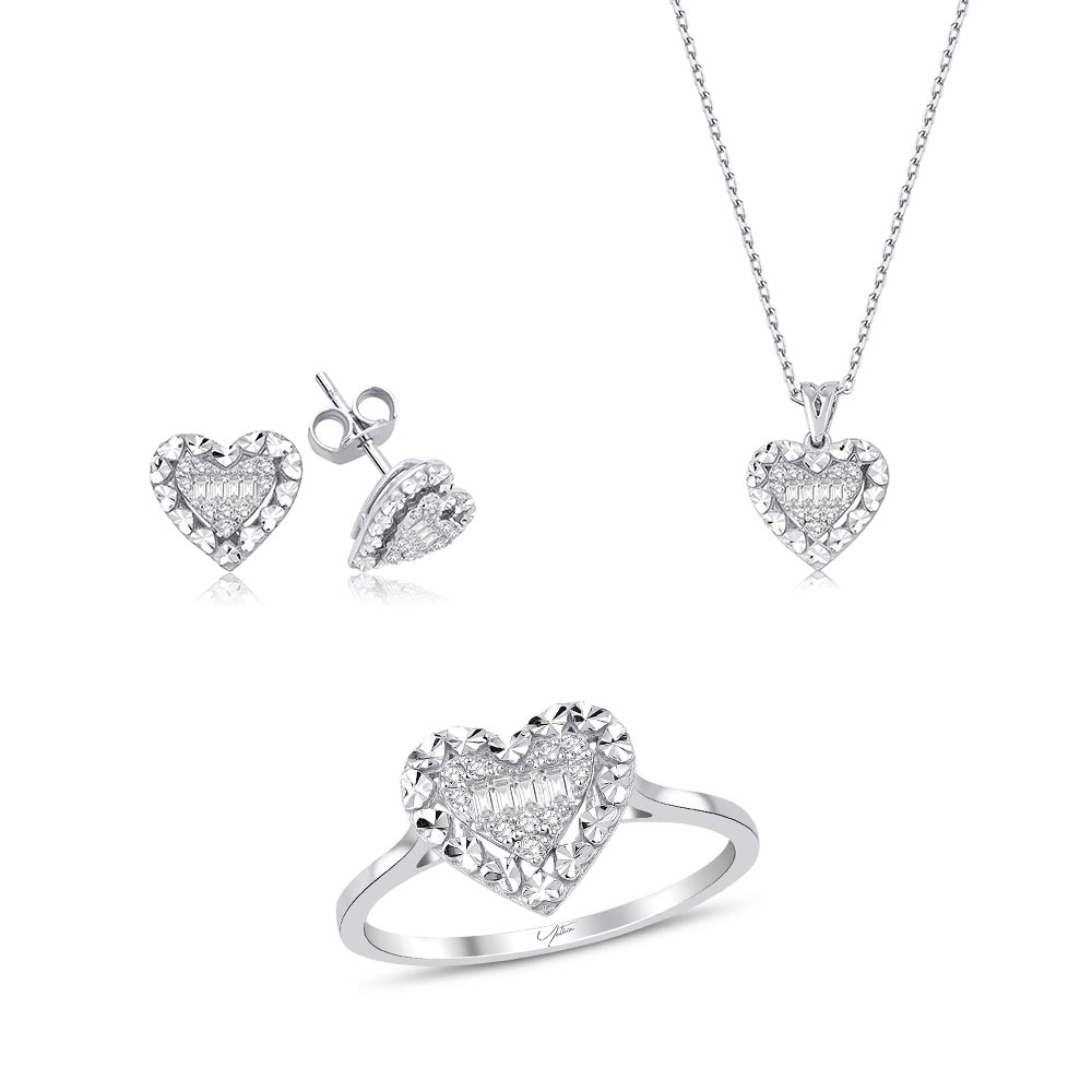 Pırlanta Takı Setler 0.44 Karat Baget Pırlanta Set (14 ayar 6.55Gr altin)