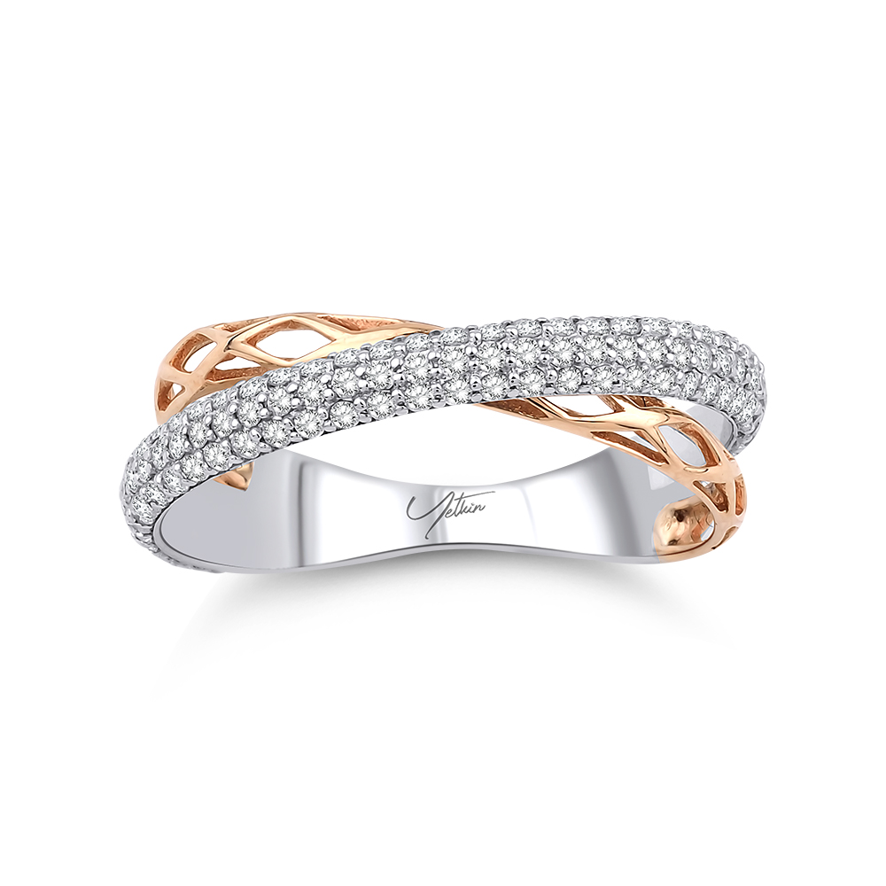 Tamtur Yüzükler 0.50 Karat Pırlanta Fantezi Yarımtur Yüzük (14 ayar 2.1Gr 0)