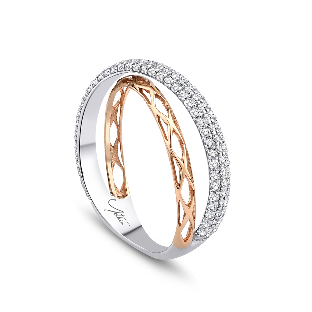 Tamtur Yüzükler 0.50 Karat Pırlanta Fantezi Yarımtur Yüzük (14 ayar 2.1Gr 0)