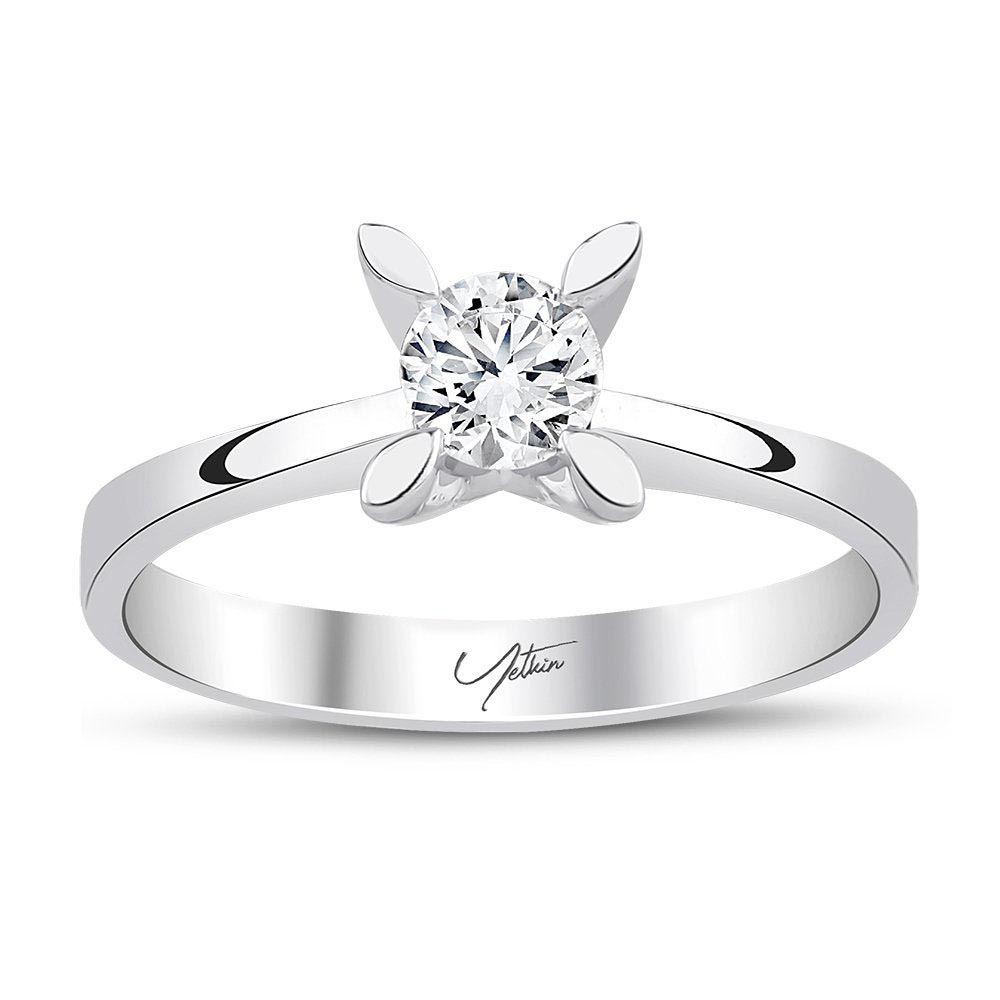 Zümrüt Yüzükler 0.60 Karat E SI HRD Sertifikalı Tektaş Pırlanta Yüzük (14 ayar 2.8Gr 0)