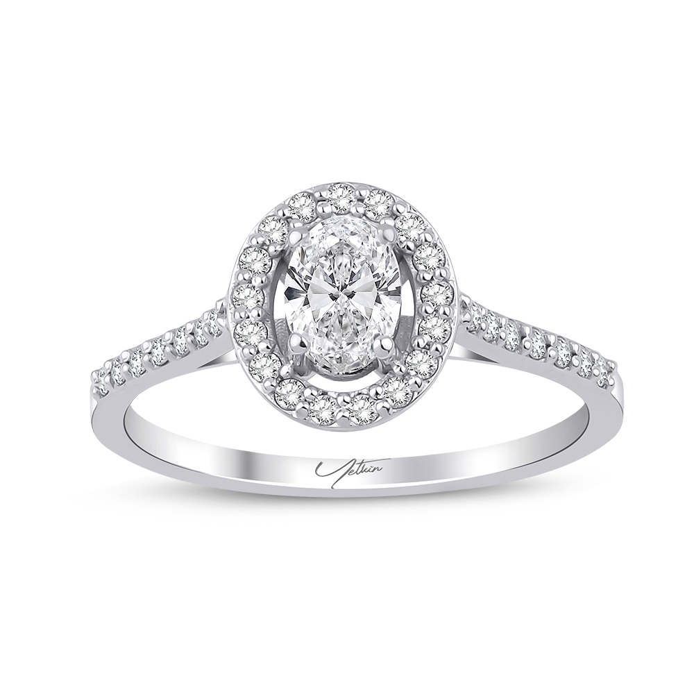 0.60 Karat F SI HRD Sertifikalı Oval Kesim Pırlanta Tektaş Yüzük (14 ayar 2.2Gr 0)