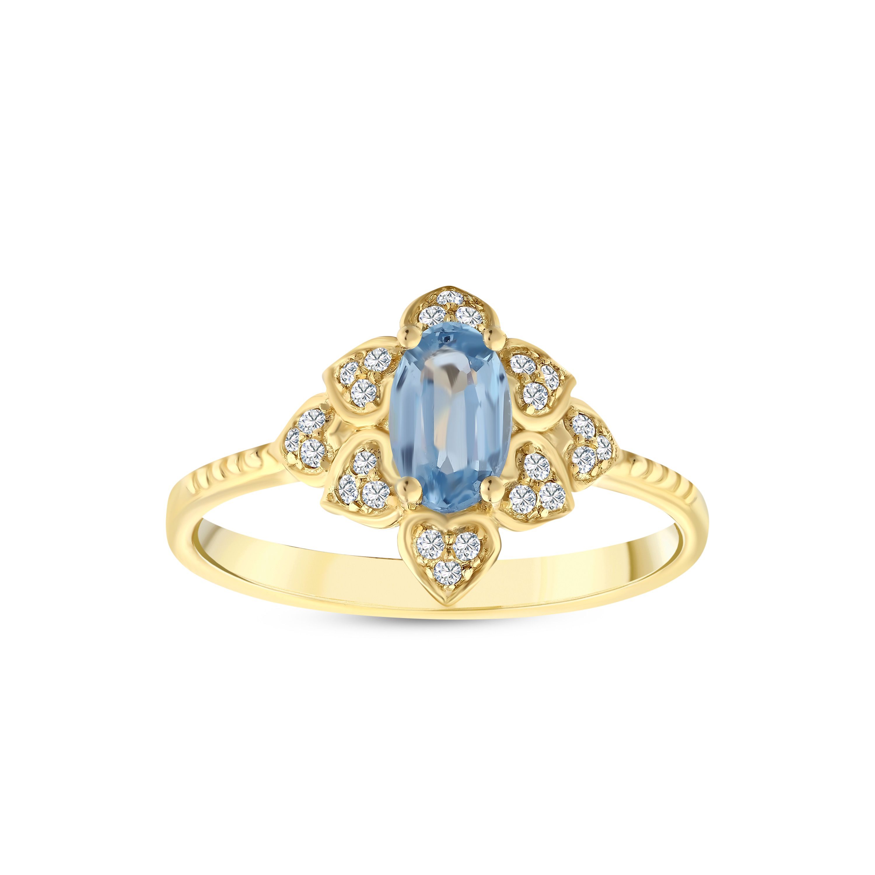 0.70 Karat Pırlanta Blue Topaz Yüzük