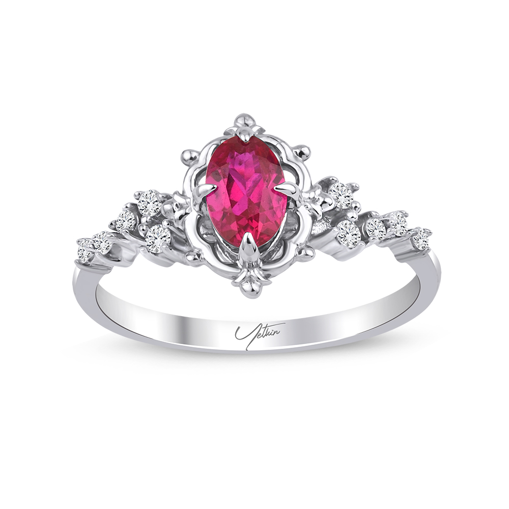 0.70 Karat Yakut Pırlanta Yüzük (8 ayar 1.8Gr )