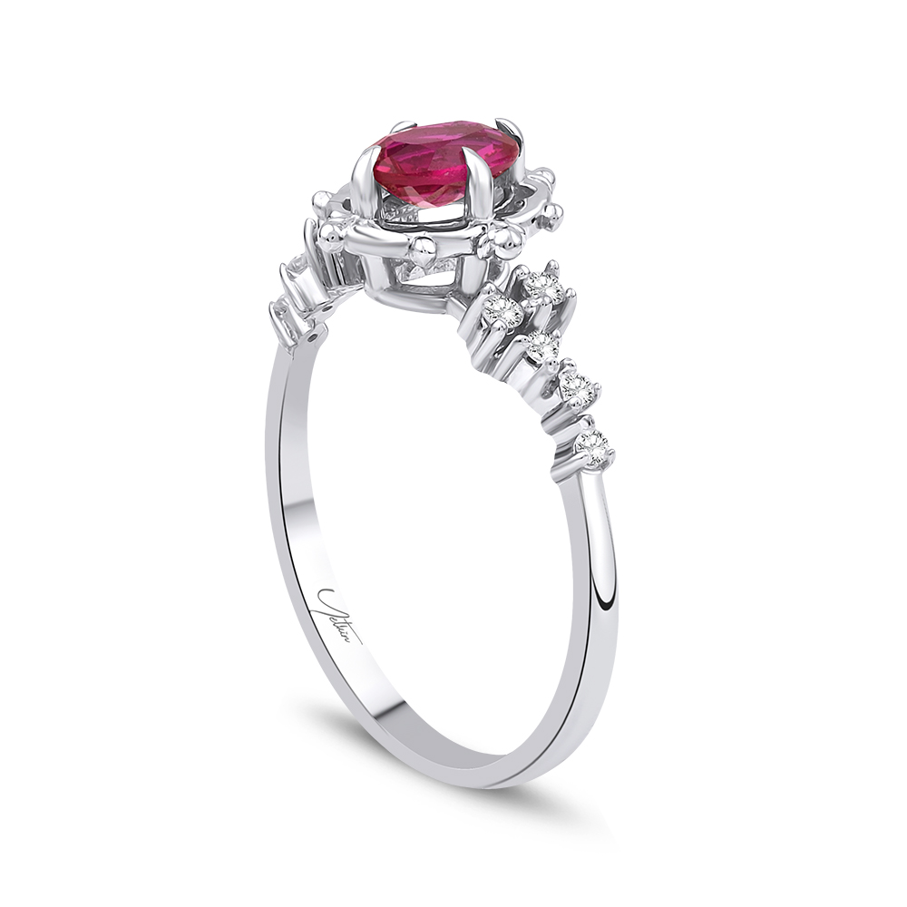 0.70 Karat Yakut Pırlanta Yüzük (8 ayar 1.8Gr )