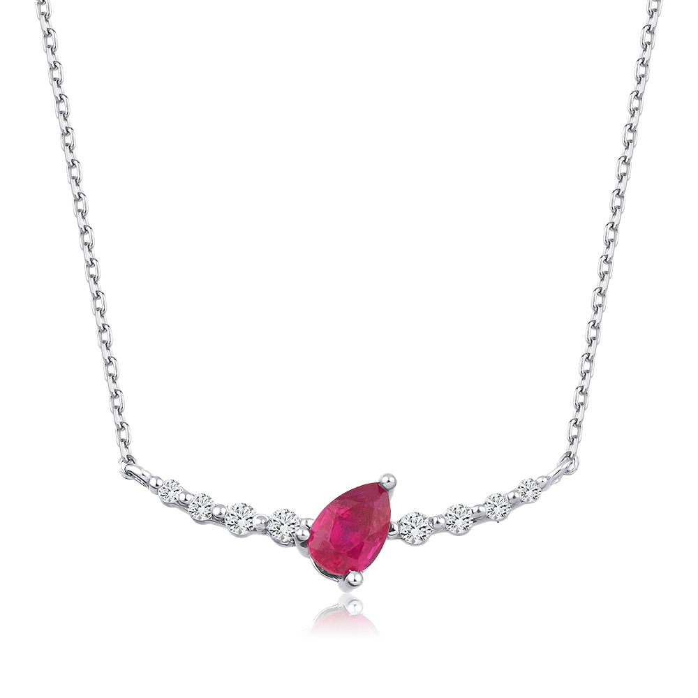 Yakut Kolyeler 0.75 Karat Yakut Pırlanta Kolye (8 ayar 1.85Gr 0)