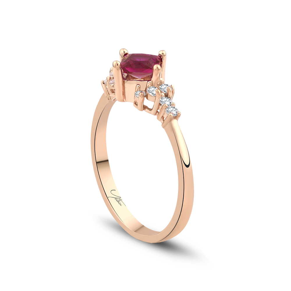 Yakut Yüzükler 0.75 Karat Yakut Pırlanta Yüzük (8 ayar 1.7Gr 0)