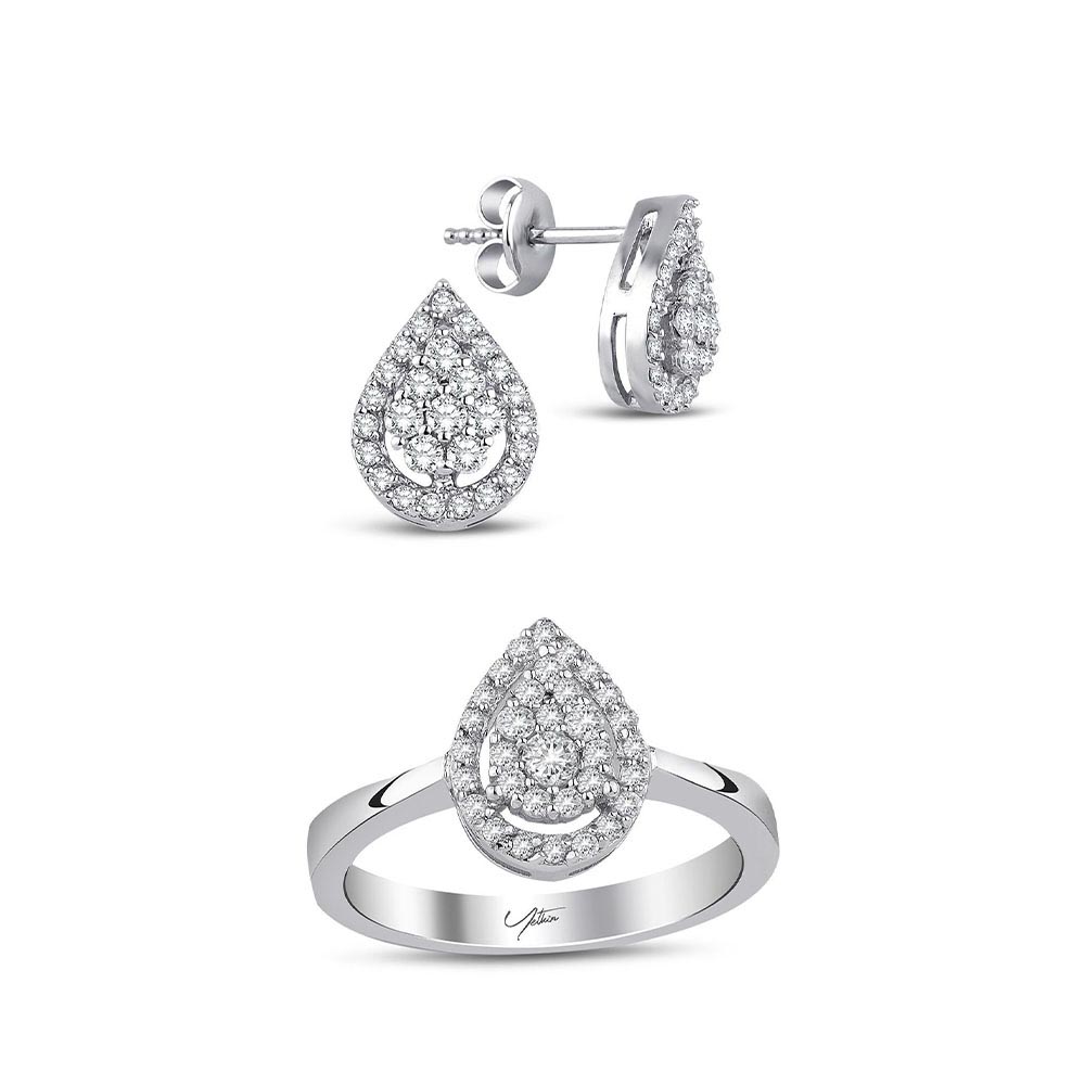 Pırlanta Takı Setler 0.80 Karat Pırlanta Fantezi Set (14 ayar 5.7Gr altin)