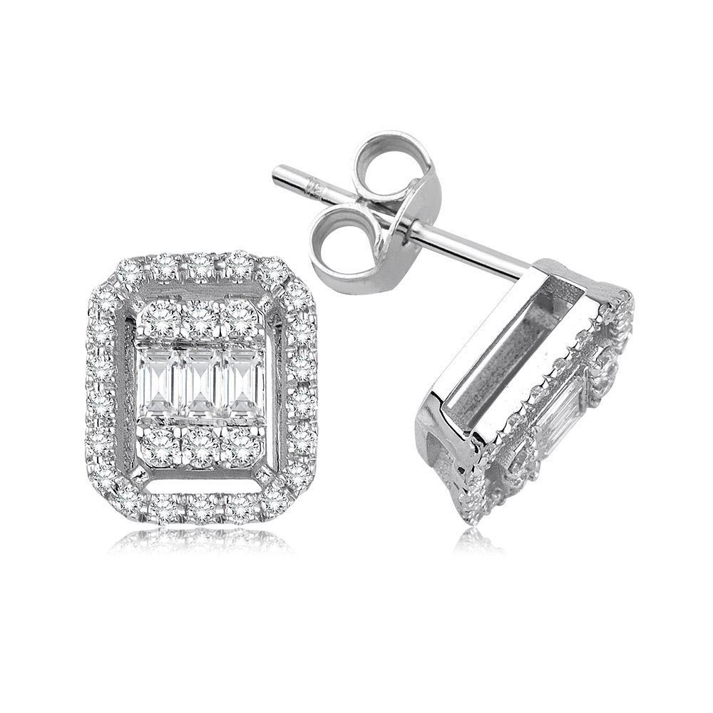 Pırlanta Takı Setler 1.20 Karat Baget Pırlanta Set (14 ayar 5.4Gr altin)