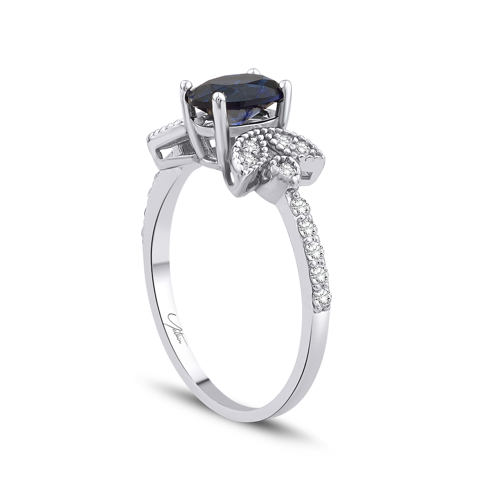 1.20 Karat Safir Pırlanta Yüzük (8 ayar 1.85Gr 0)