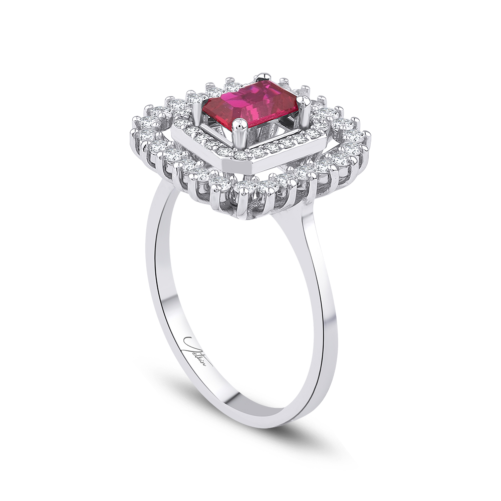 1.35 Karat Yakut Pırlanta Yüzük (8 ayar 2.8Gr altin)