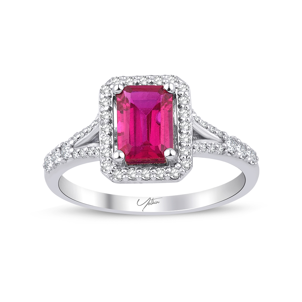 1.40 Karat Yakut Pırlanta Yüzük (8 ayar 2.5Gr 0)