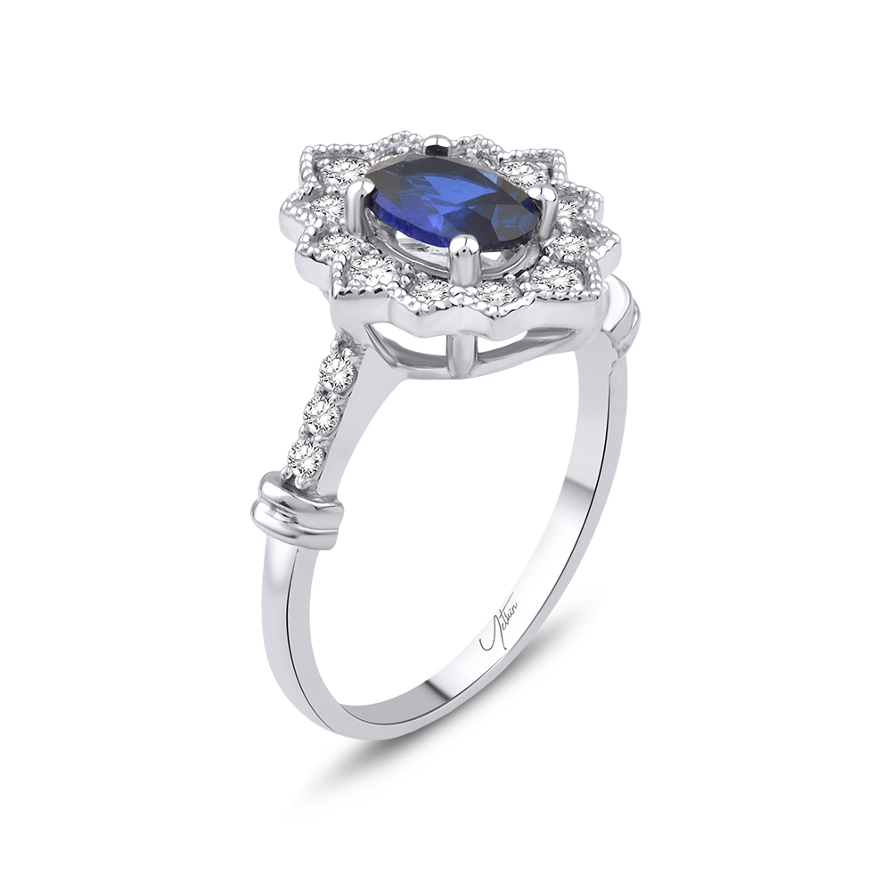 1.45 Karat Safir Pırlanta Yüzük (8 ayar 2.65Gr 0)