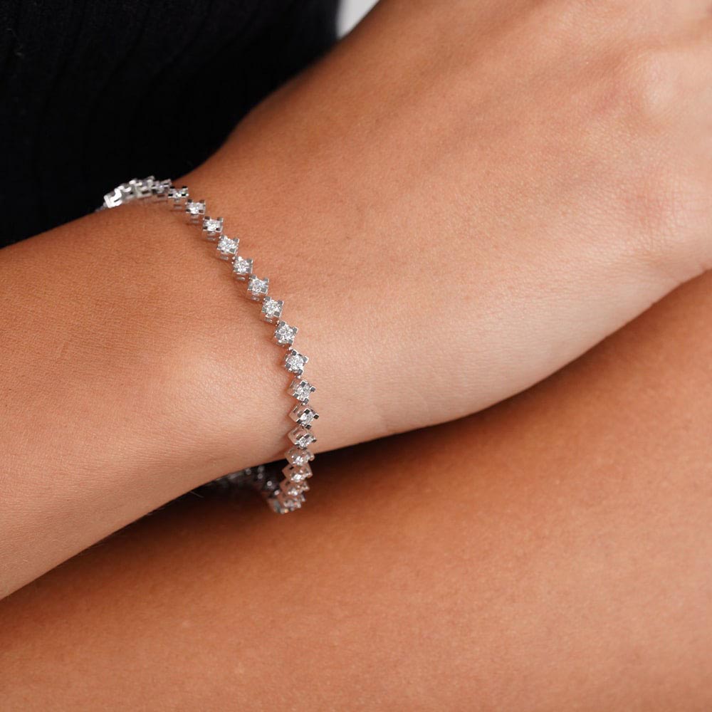 SuYolu Bileklikler 1.65 Karat SuYolu Pırlanta Bileklik (14 ayar 6.2Gr altin)