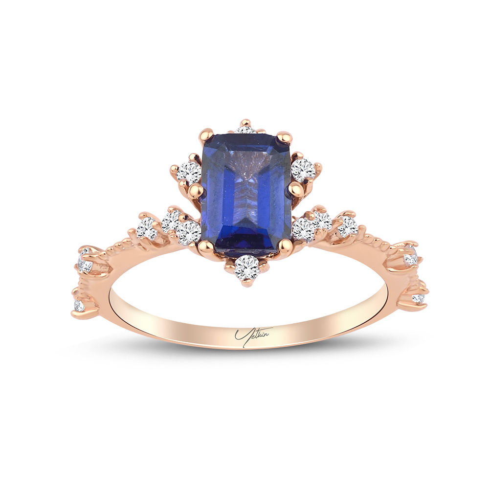 1.70 Karat Safir Pırlanta Yüzük (8 ayar 1.85Gr 0)