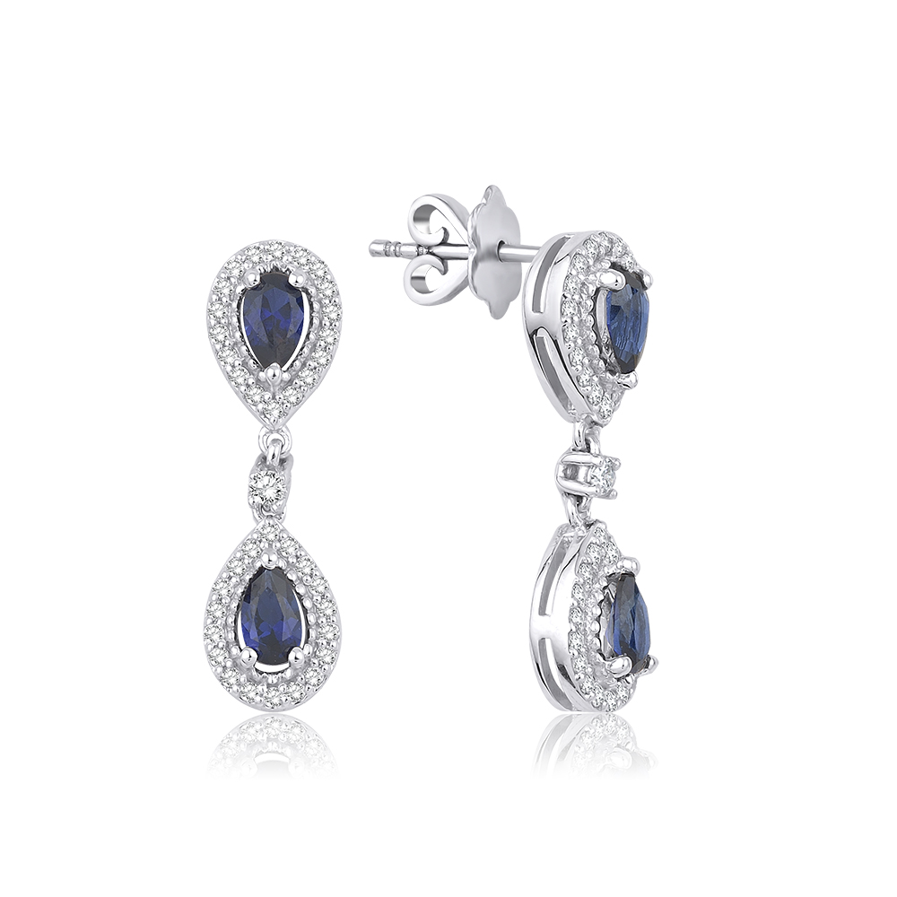 Pırlanta Takı Setler 2.35 Karat Pırlanta Safir Set (14 ayar 7.8Gr 0)