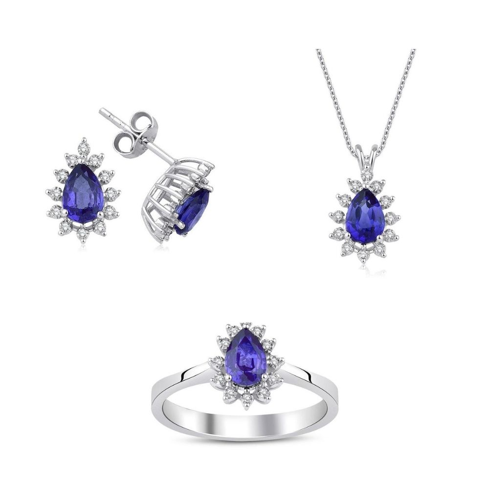 2.40 Karat Safir Pırlanta Set (8 ayar 3.4Gr )