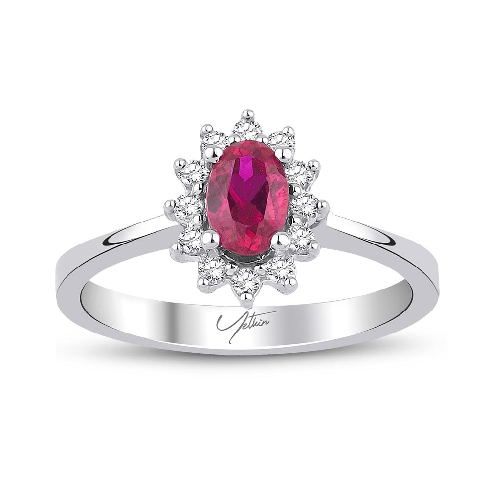 Pırlanta Takı Setler 2.40 Karat Yakut Pırlanta Set (8 ayar 3.89Gr 0)