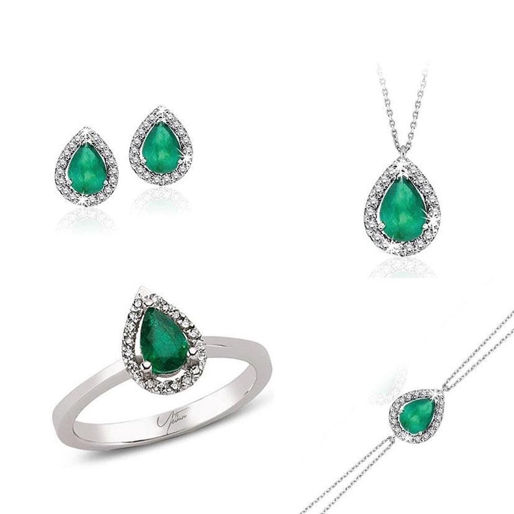2.50 Karat Zümrüt Pırlanta Set (8 ayar 5.8Gr altin)