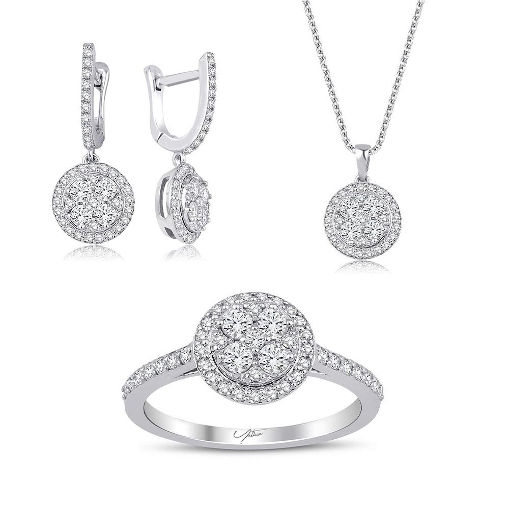 2.59  Karat Pırlanta Coronet Set  (14 ayar 8.63Gr altin)