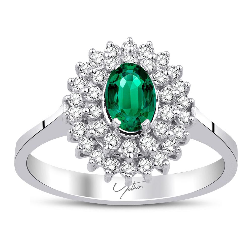 Pırlanta Takı Setler 2.70 Karat Zümrüt Pırlanta Set (14 ayar 6.1Gr altin)