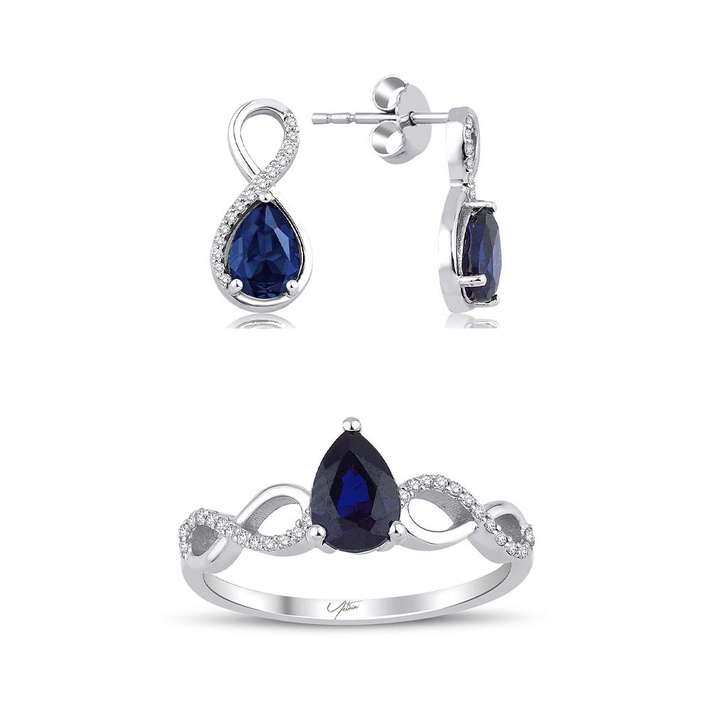 3.10 Karat Safir Pırlanta Set