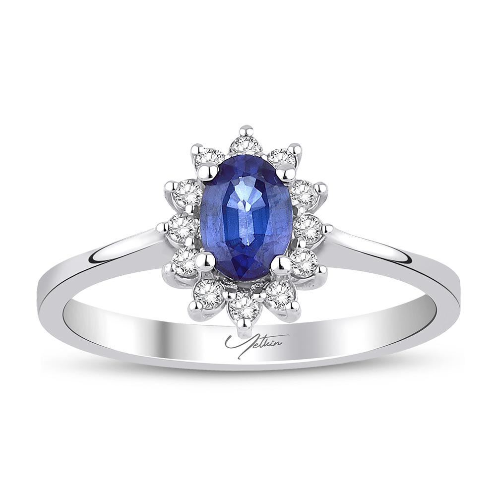 3.00 Karat Safir Pırlanta Set (8 ayar 4.73Gr )