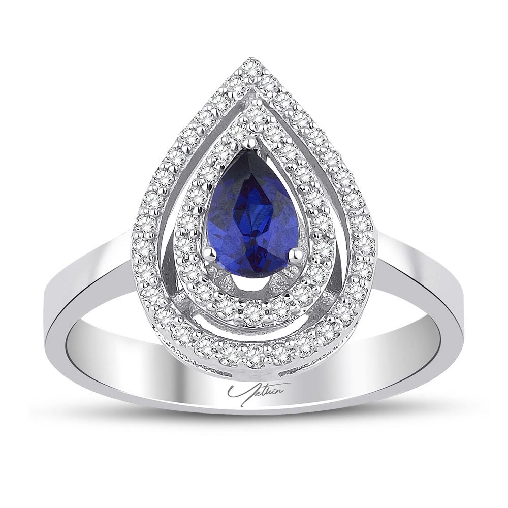 3.35 Karat Safir Pırlanta Set  (14 ayar 10.31Gr altin)