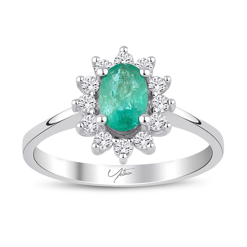 Pırlanta Takı Setler 3.70 Karat Zümrüt Pırlanta Set (8 ayar 6.01Gr 0)