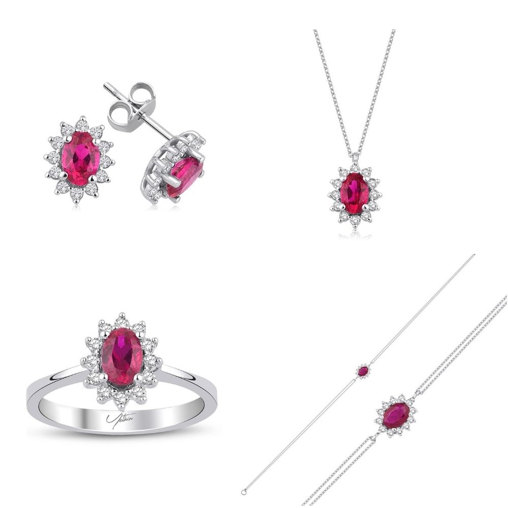 4.00 Karat Yakut Pırlanta Set (8 ayar 7.51Gr 0)