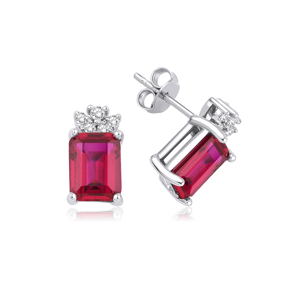 Yakut Küpeler 4.05 Karat Yakut Pırlanta Küpe (8 ayar 2.2Gr 0)