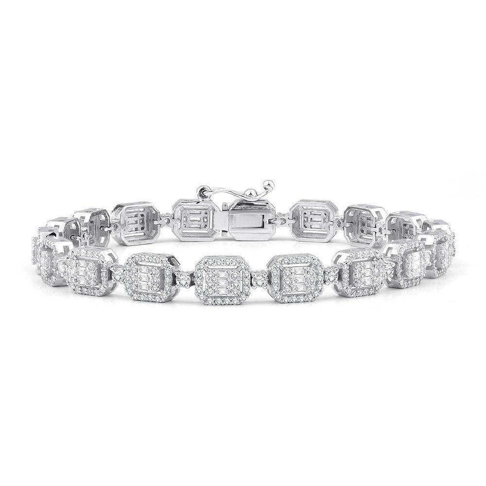 SuYolu Bileklikler 4.25 Karat Baget SuYolu Pırlanta Bileklik (14 ayar 16Gr altin)