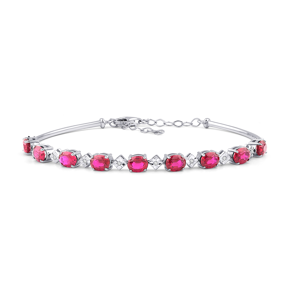 Yakut Bileklikler 4.40 Karat Yakut Pırlanta Bileklik (8 ayar 5.5Gr 0)