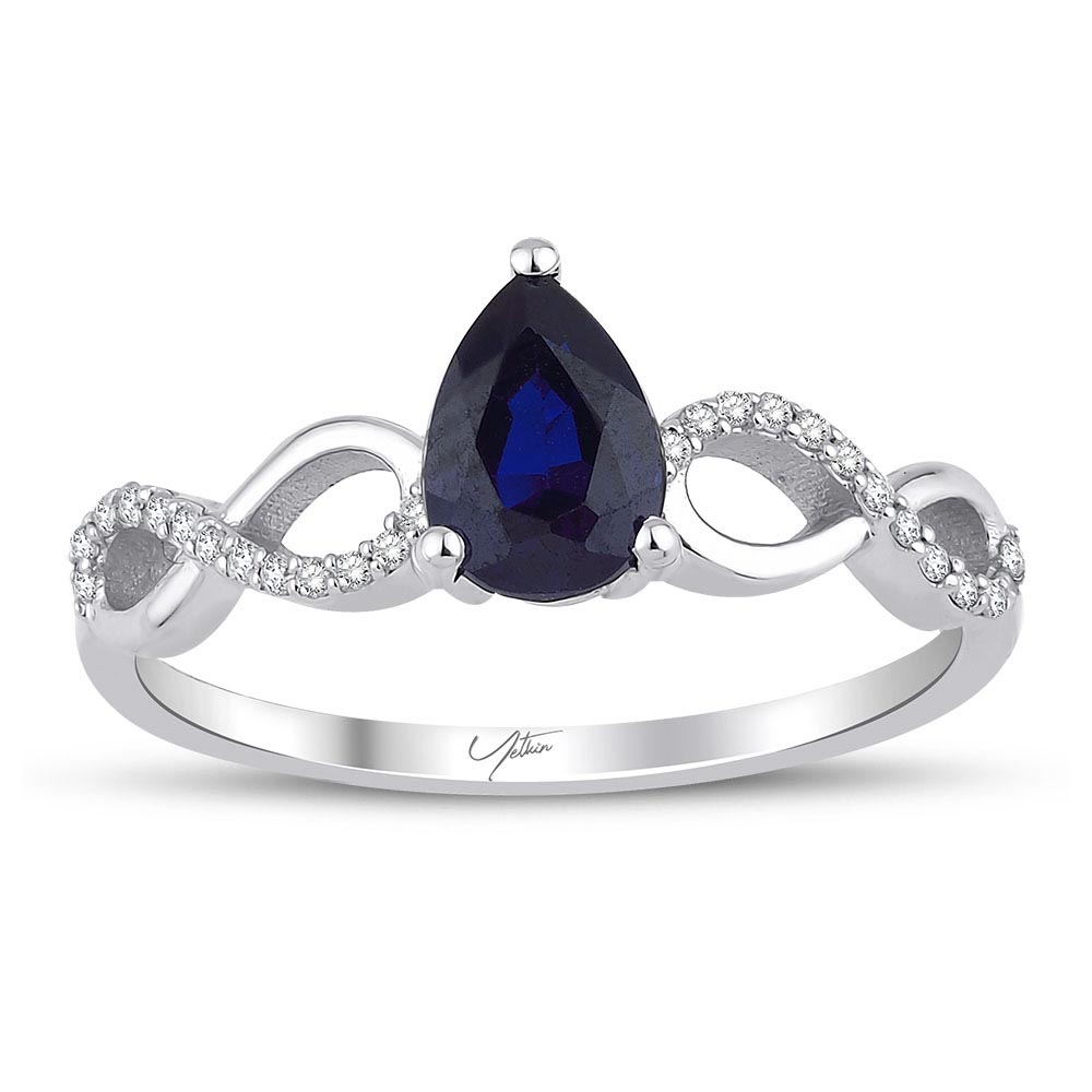 Pırlanta Takı Setler 5.10 Karat Safir Pırlanta Set (8 ayar 9.46Gr 0)