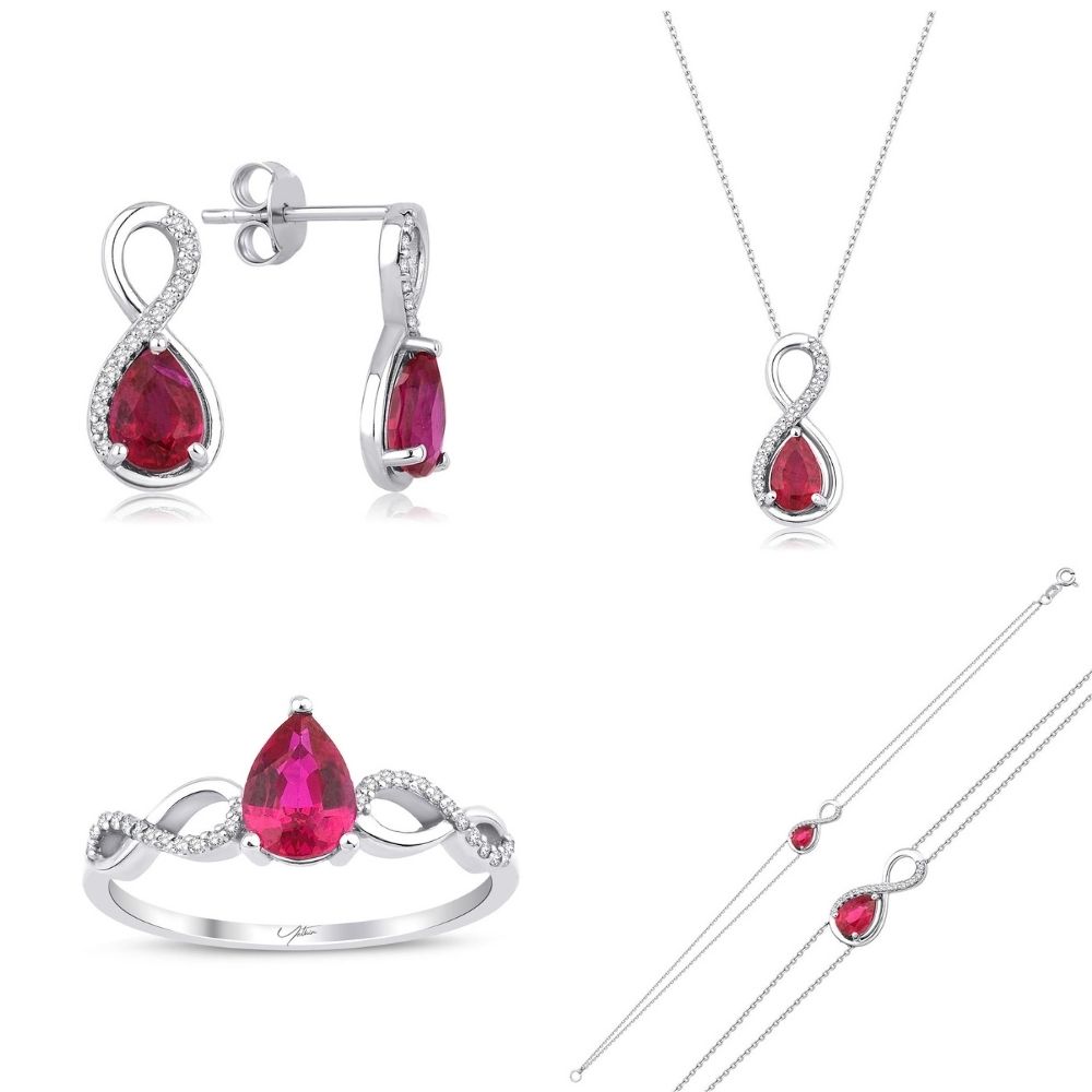 Pırlanta Takı Setler 5.13 Karat Yakut Pırlanta Set (8 ayar 7.12Gr 0)