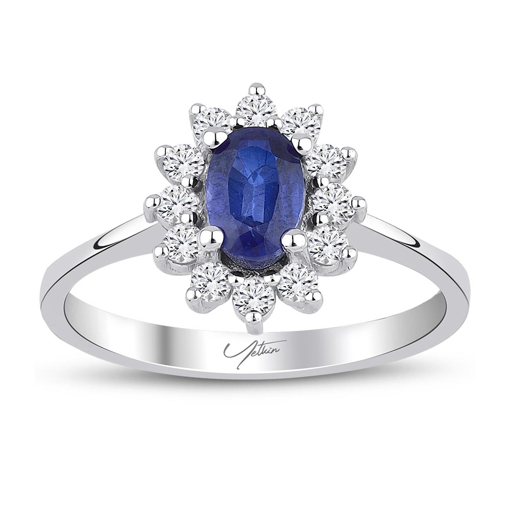 Pırlanta Takı Setler 5.20 Karat Safir Pırlanta Set (8 ayar 6.12Gr 0)